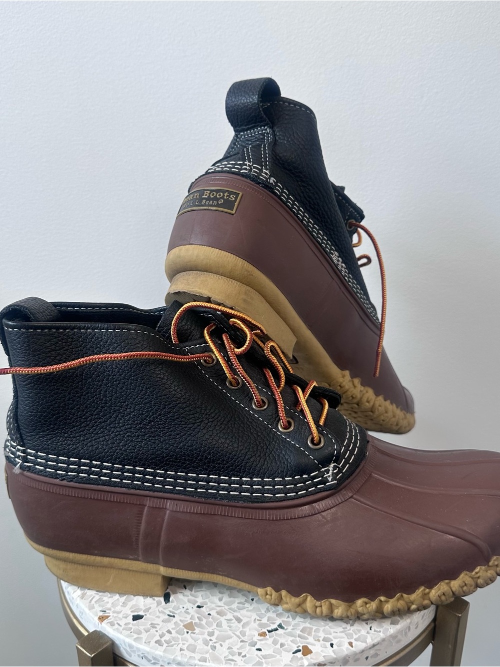 L.L. Bean Boots Mens 13 M Black Cordovan Tumbled Leather 6" USA Made 503401 Rare